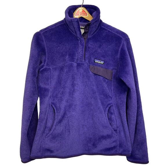 Patagonia Womens Purple Snap T Fleece Pullover Size Medium Jacket Synchilla - Picture 1 of 7